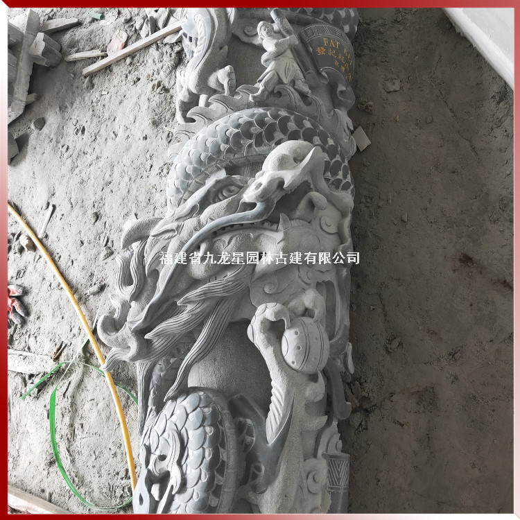 大門石雕龍柱圖片